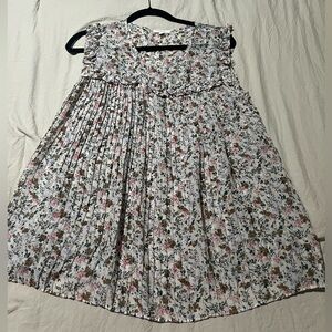 Pleione Floral Pleated Women’s Sheer Blouse - Multicolor